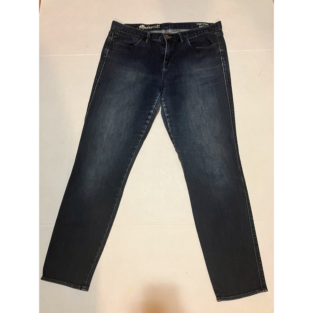 Madewell Jeans Womens Sz 31 Blue Mid Rise Skinny Zipper Ankle Denim